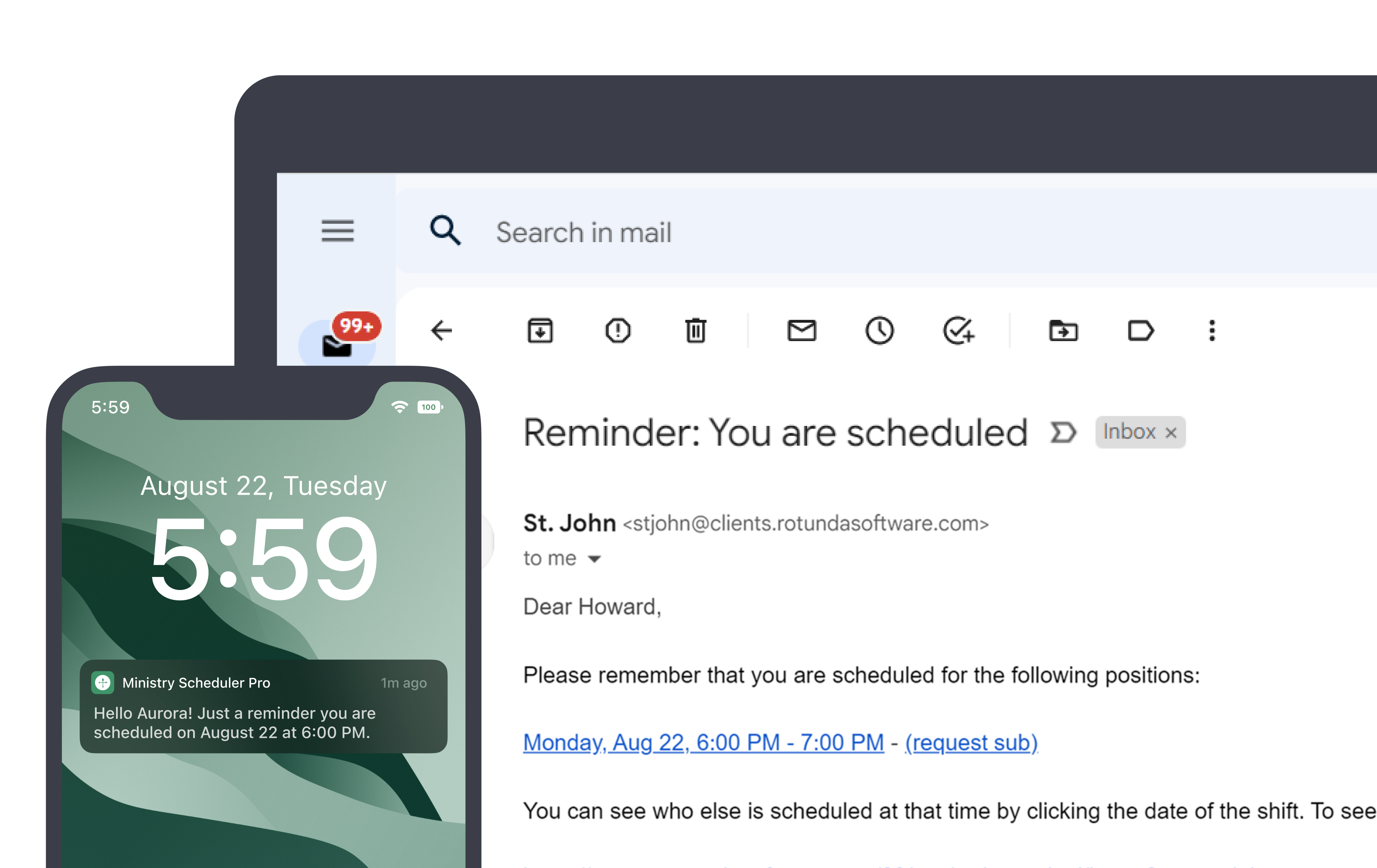 screenshot of Ministry Scheduler Pro